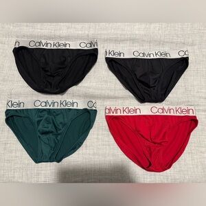 Calvin Klein Mens Briefs - Green, Black and Red